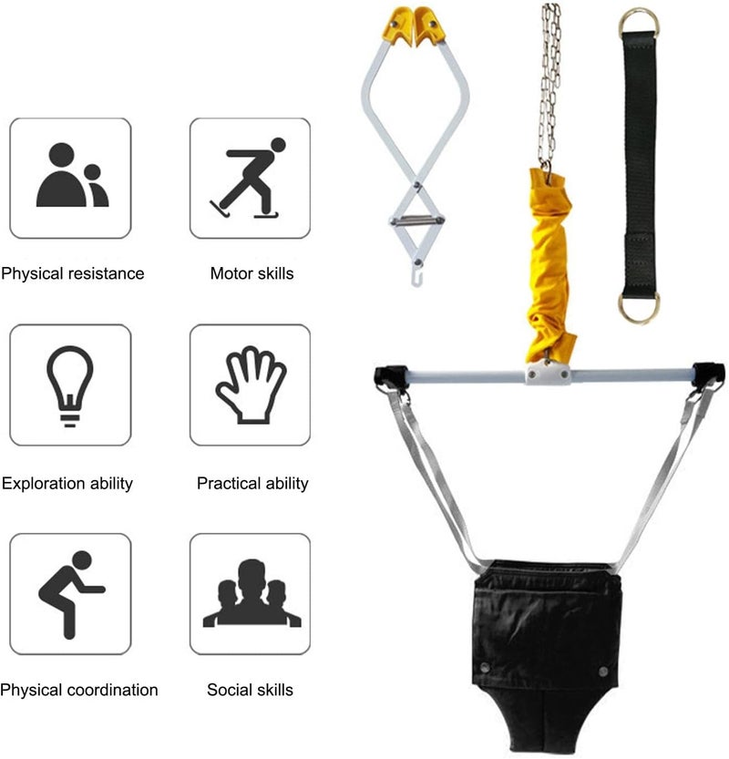 ويوبلز جهاز قفز الباب - جهاز تمارين للأطفال الرضع، جهاز قفز متأرجح للأطفال، جهاز قفز باب للأطفال الرضع من عمر 6 إلى 24 شهرًا، للأطفال الصغار، والرضع - Image 4